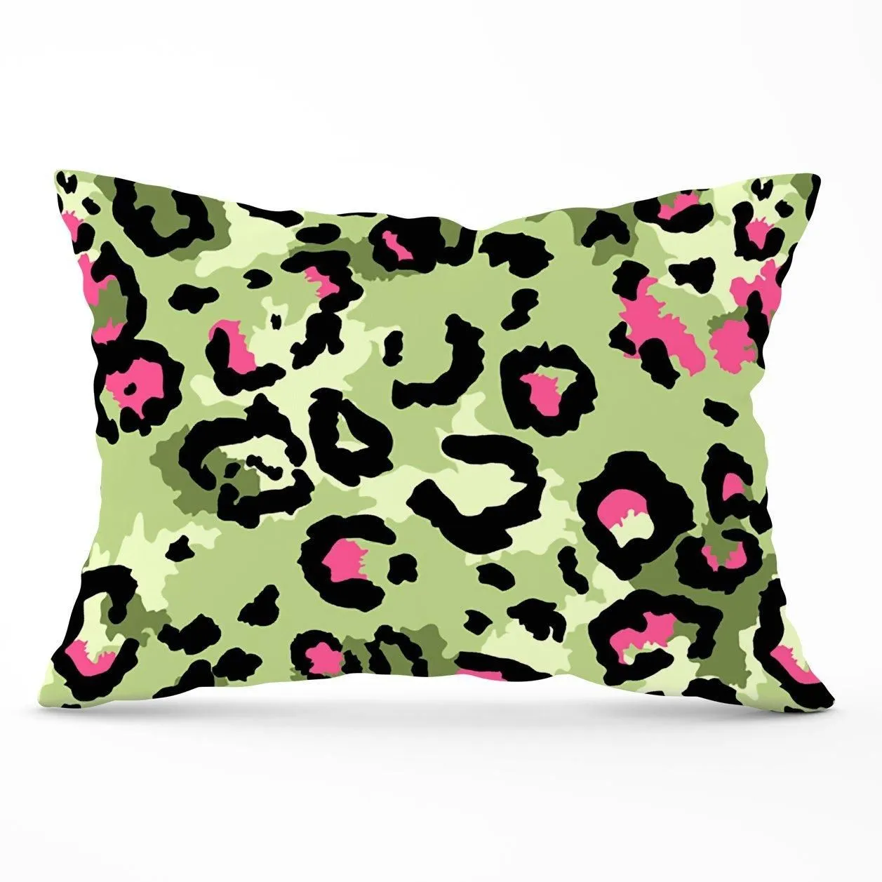 Warren Reed - Designer Green & Pink Leopard Print Cushions