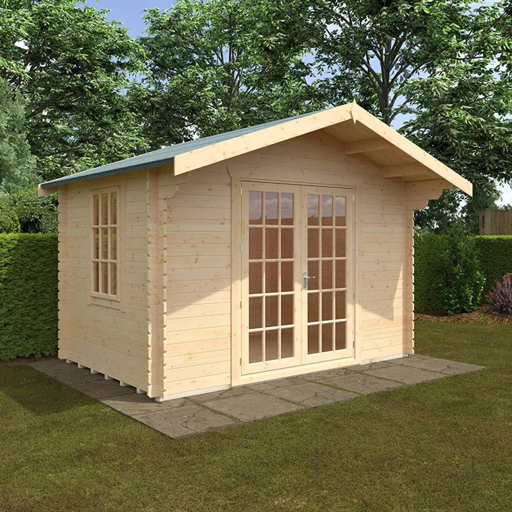 Buttercup Farm 8x12 The Lotherton 28mm Cabin - L235 x W355 x H271.9 cm in Natural 2