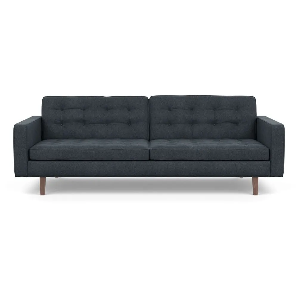 Heal's Hepburn 4 Seater Sofa St Moritz Wool Grey Walnut Feet 3