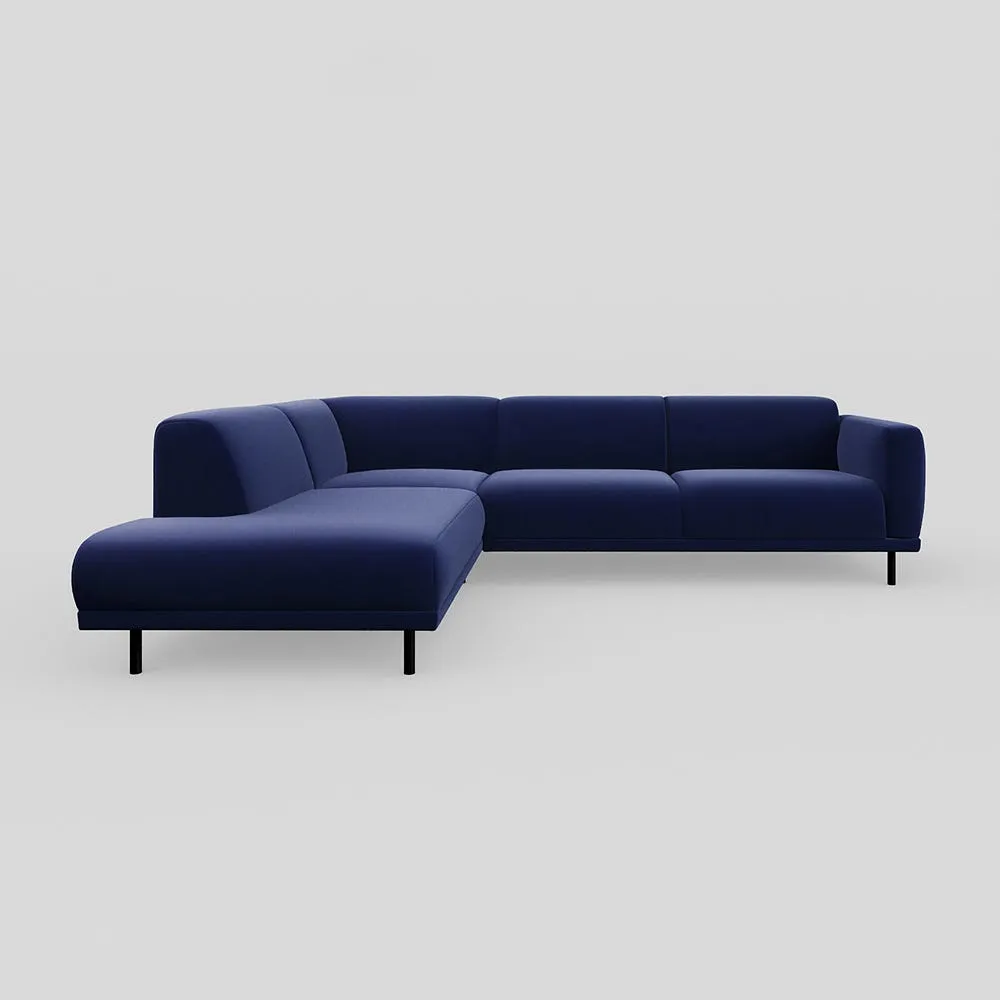 Heal's Harri 3 Str Open End Sofa LHF Smart Luxe Velvet Midnight 1
