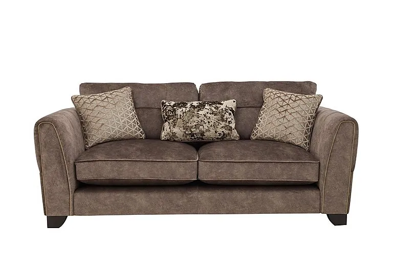 Mariah 3 Seater Fabric Classic Back Sofa - Dapple Chocolate