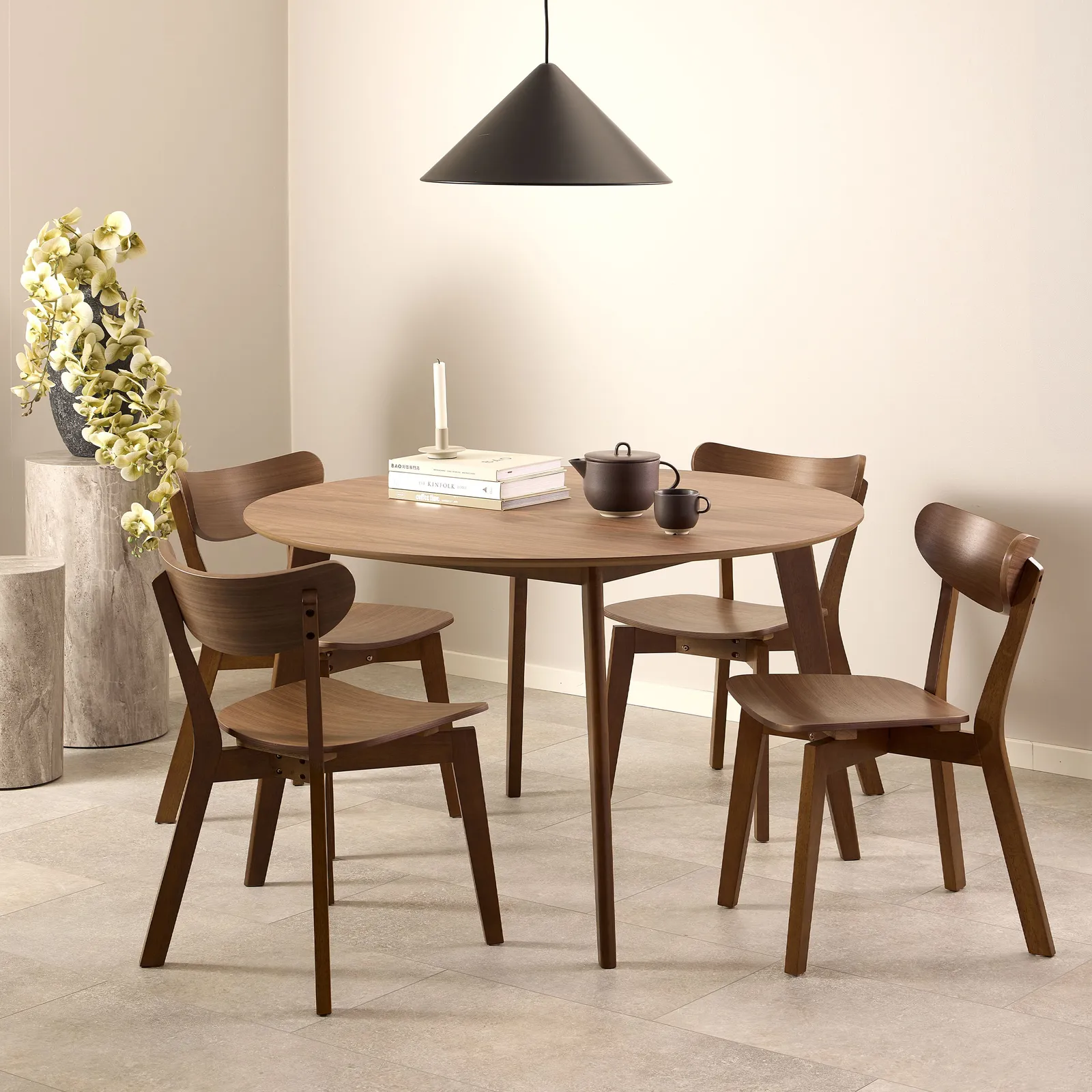 Furniture To Go Roxby Round Dining Table in Walnut 120x76cm 3
