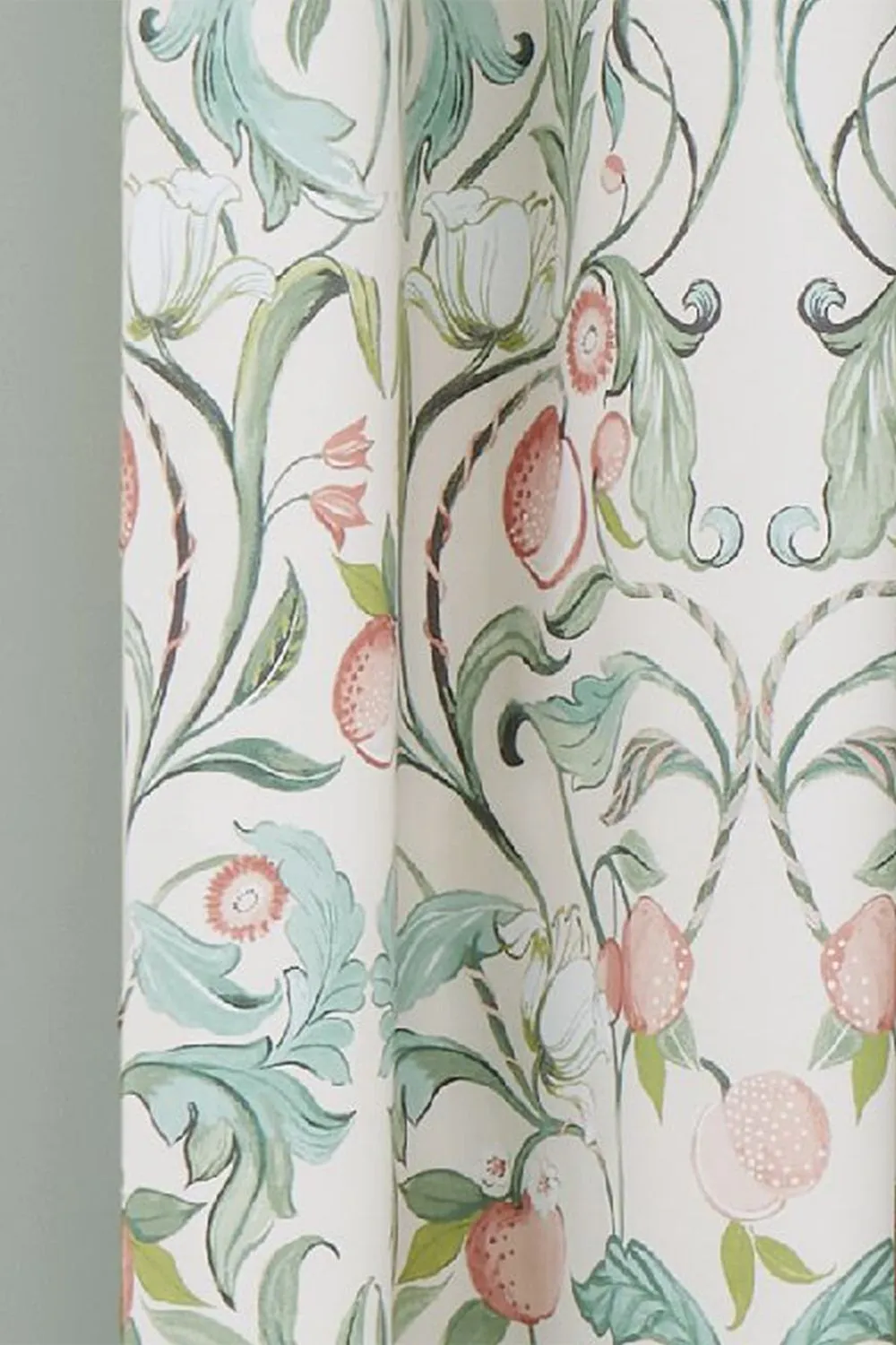 Catherine Lansfield 'Clarence Floral ' Lined Eyelet Curtains Two Panels in Beige 3