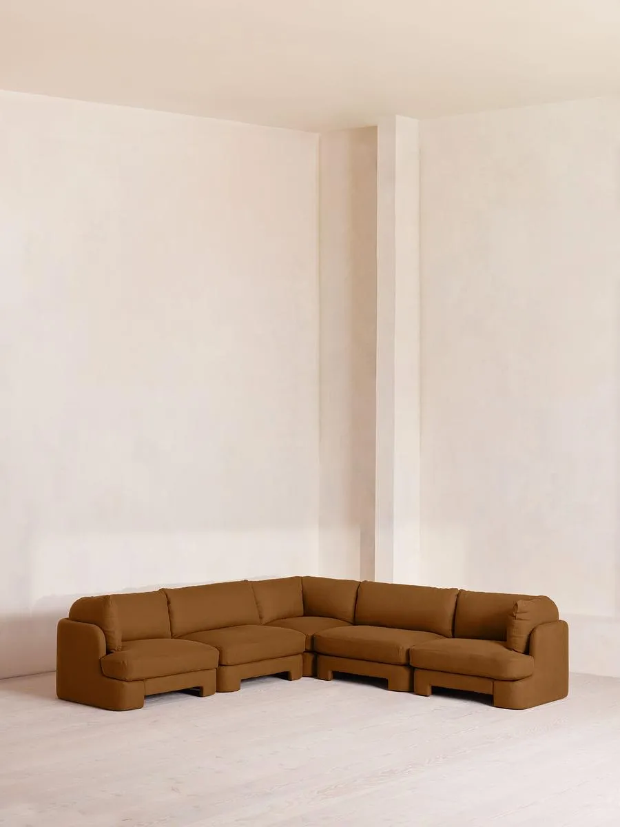 Odell Deeper Sit Modular Sofa, Corner Sofa, Linen, Terracotta