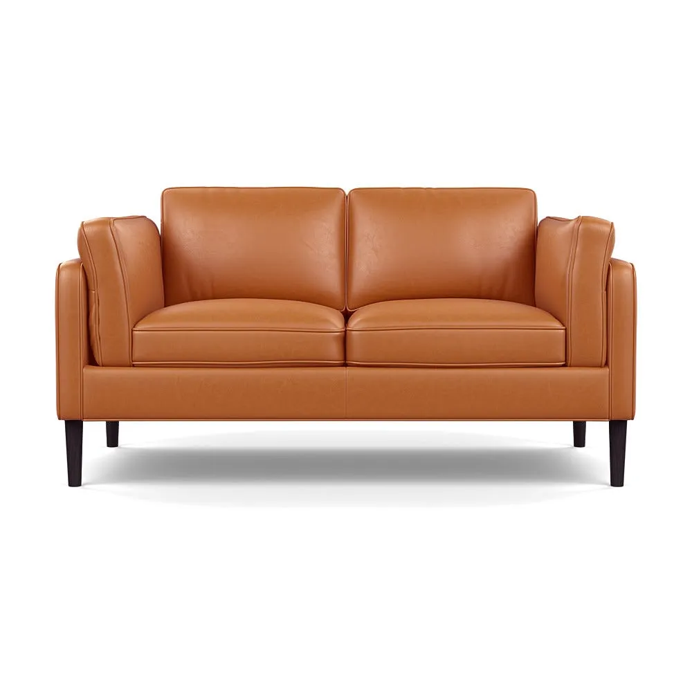 Heal's Sonno 2 Seater Daino Leather Treacle Wenge Black Feet 1