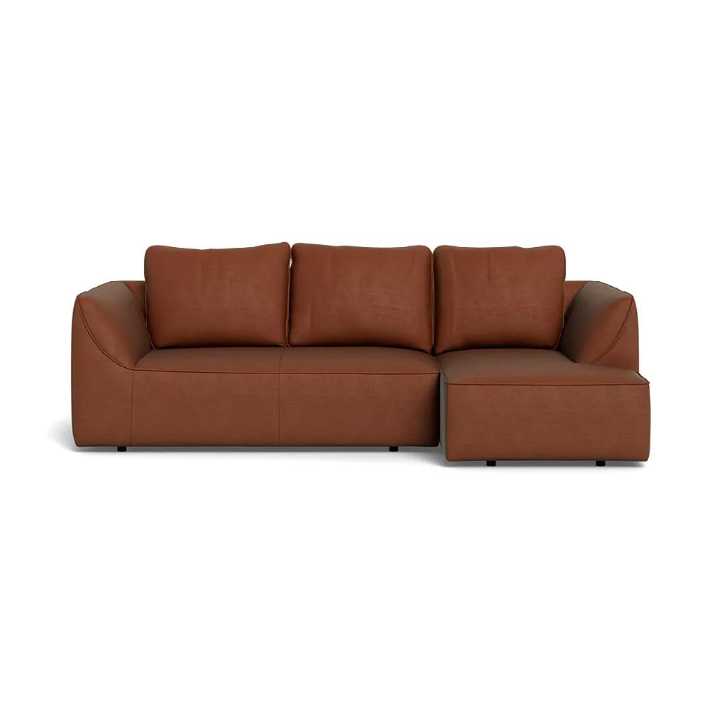 Heal's Morven Right Hand Facing Corner Chaise Sofa Smart Luxe Velvet Tawny Black Feet 1