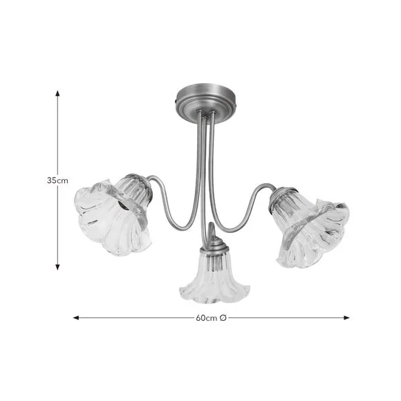 Sophia Floral 3 Light Ceiling Light 6
