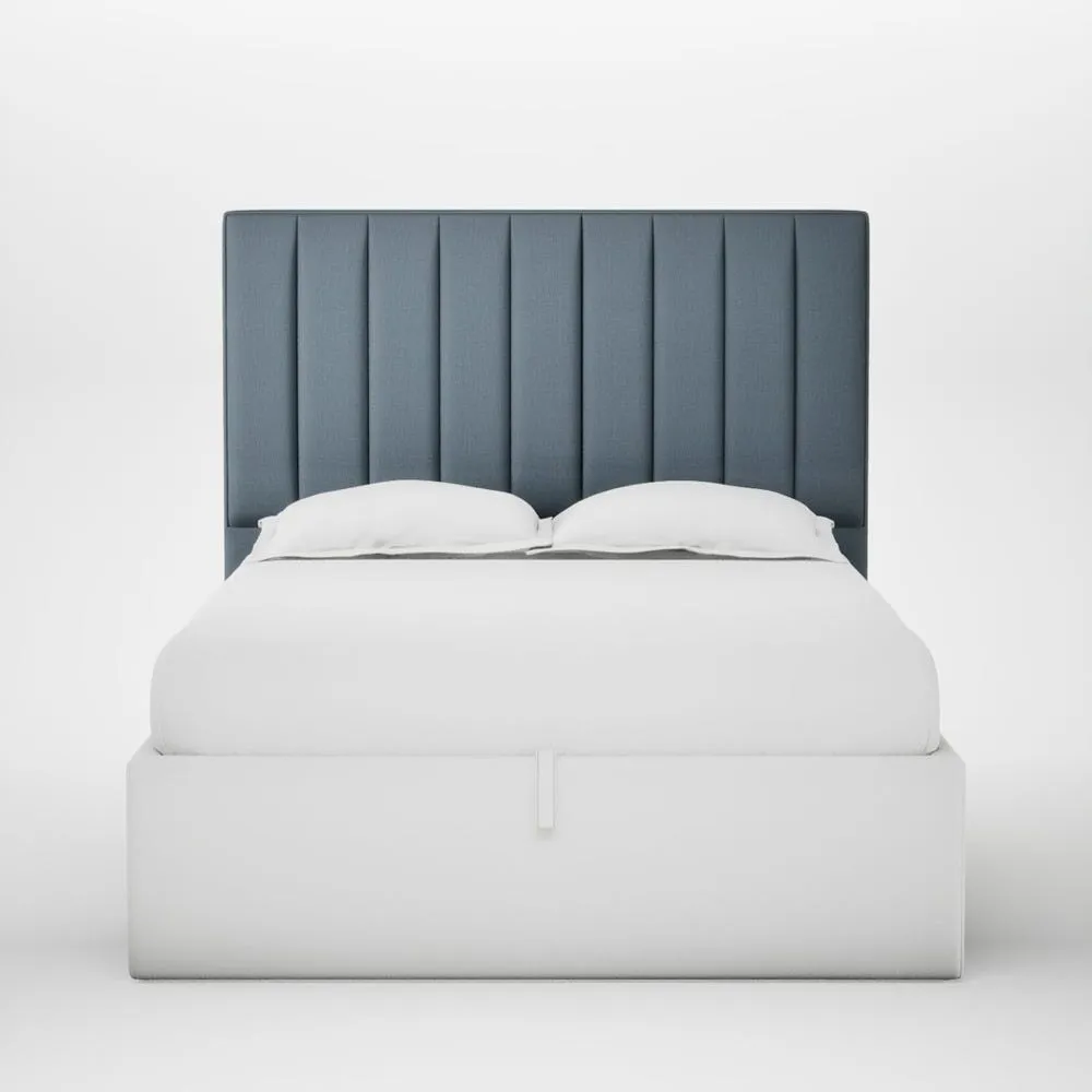 Heal's Retta Headboard Double Smart Cotton Linen Celestial 1