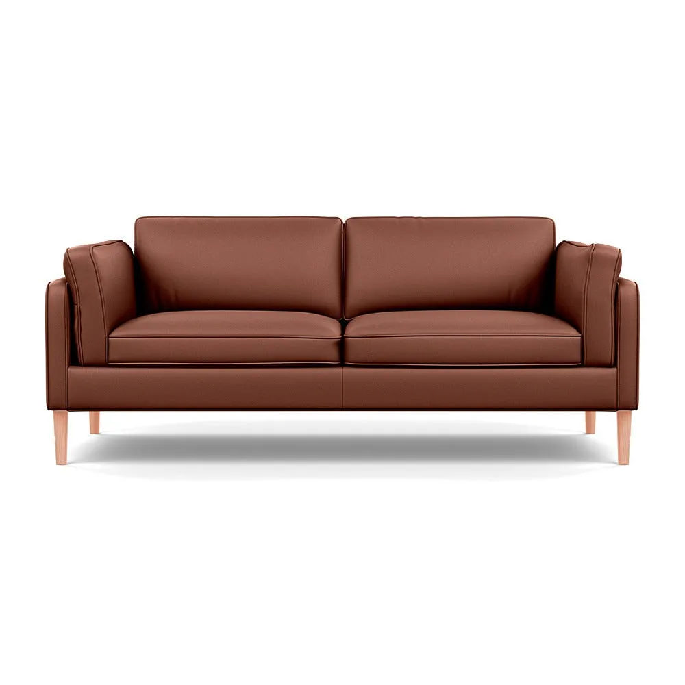 Heal's Sonno 3 Seater Leather Grain Brown 068 Natural Feet 1