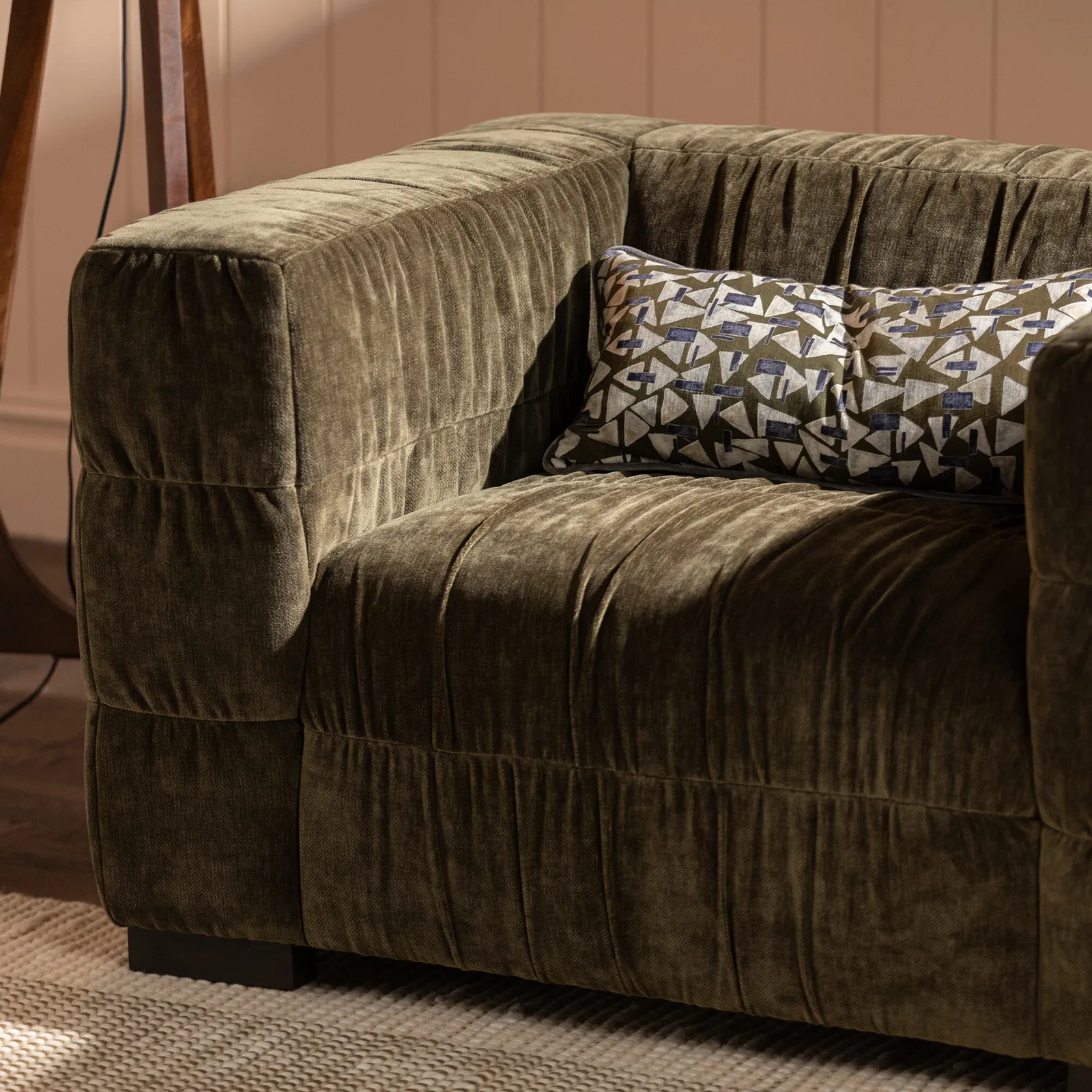 Vercelli 1 Seater Armchair, Green Fabric | Barker & Stonehouse 5