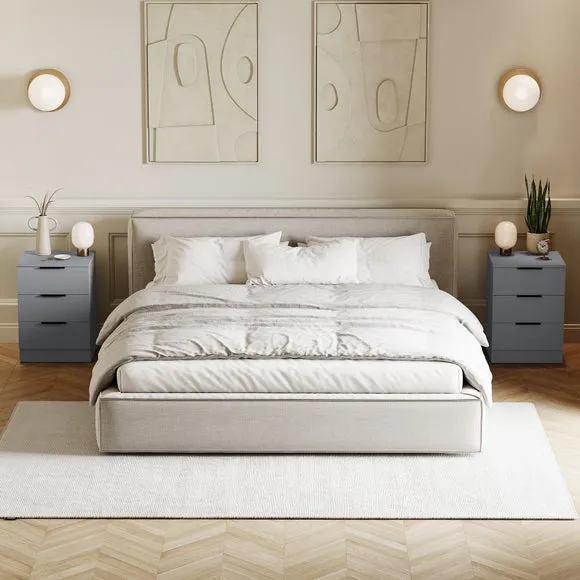Return - Hayes Set of 2 3 Drawer Bedside Tables 2