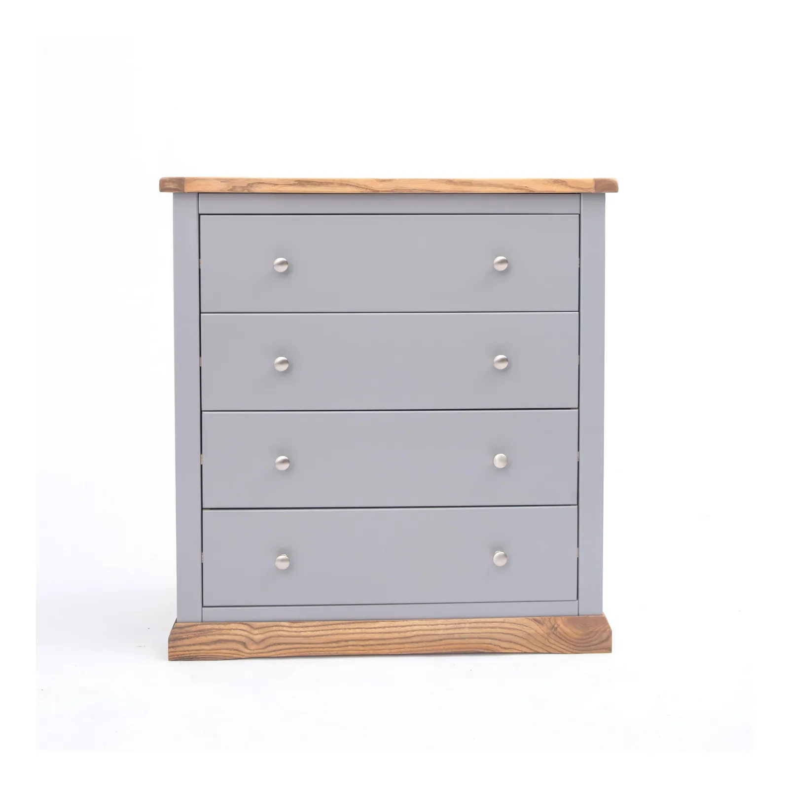 Cabinet Bits Biccari 4 Drawer Chest of Drawers Chrome Knob in Grey 2