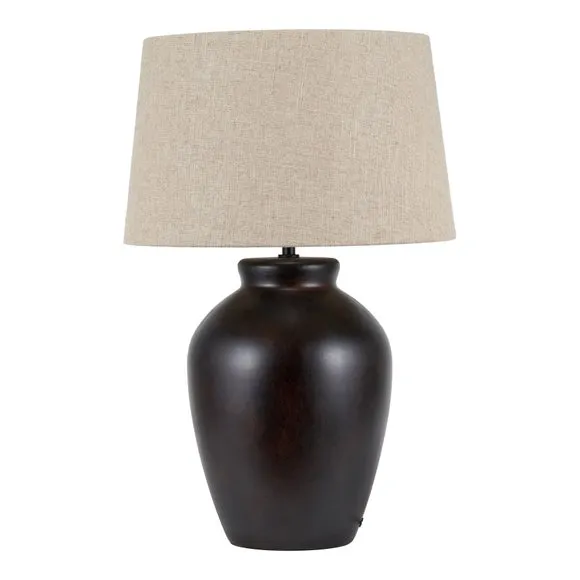 Pacific Lifestyle Espresso Brown Glaze Effect Ceramic Table Lamp 5