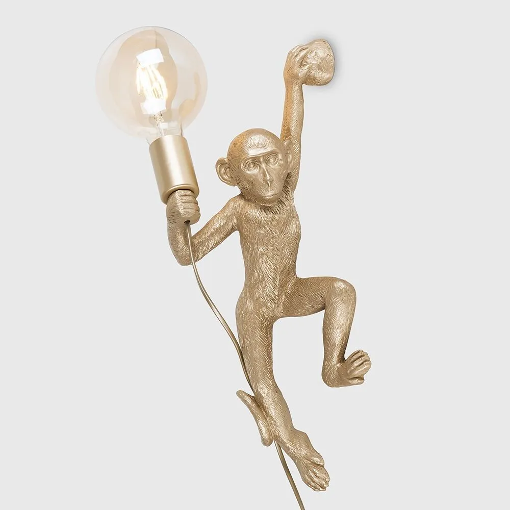 ValueLights Monkey Gold Indoor Wall Light 3