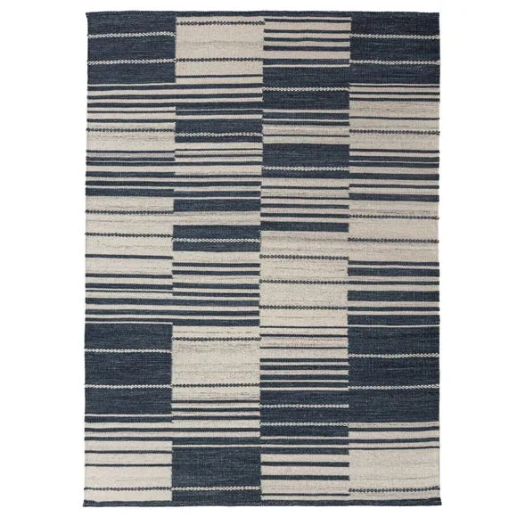 Marlin Striped Geometric Wool Rug 5