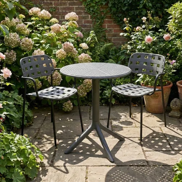 Bergen Round Bistro Table with 2 Karin Armchairs