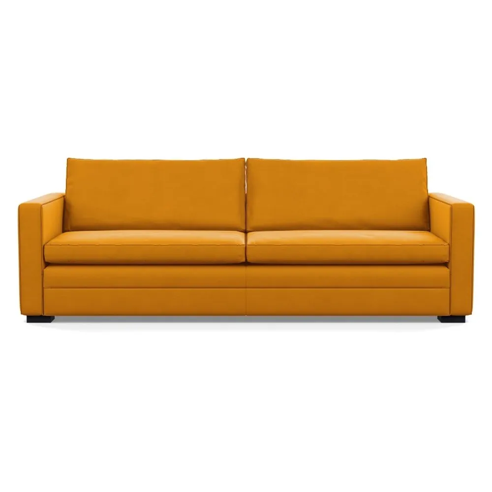 Heal's Palermo 5 Seater Sofa Nobilis Velvet Mustard Black Feet 1