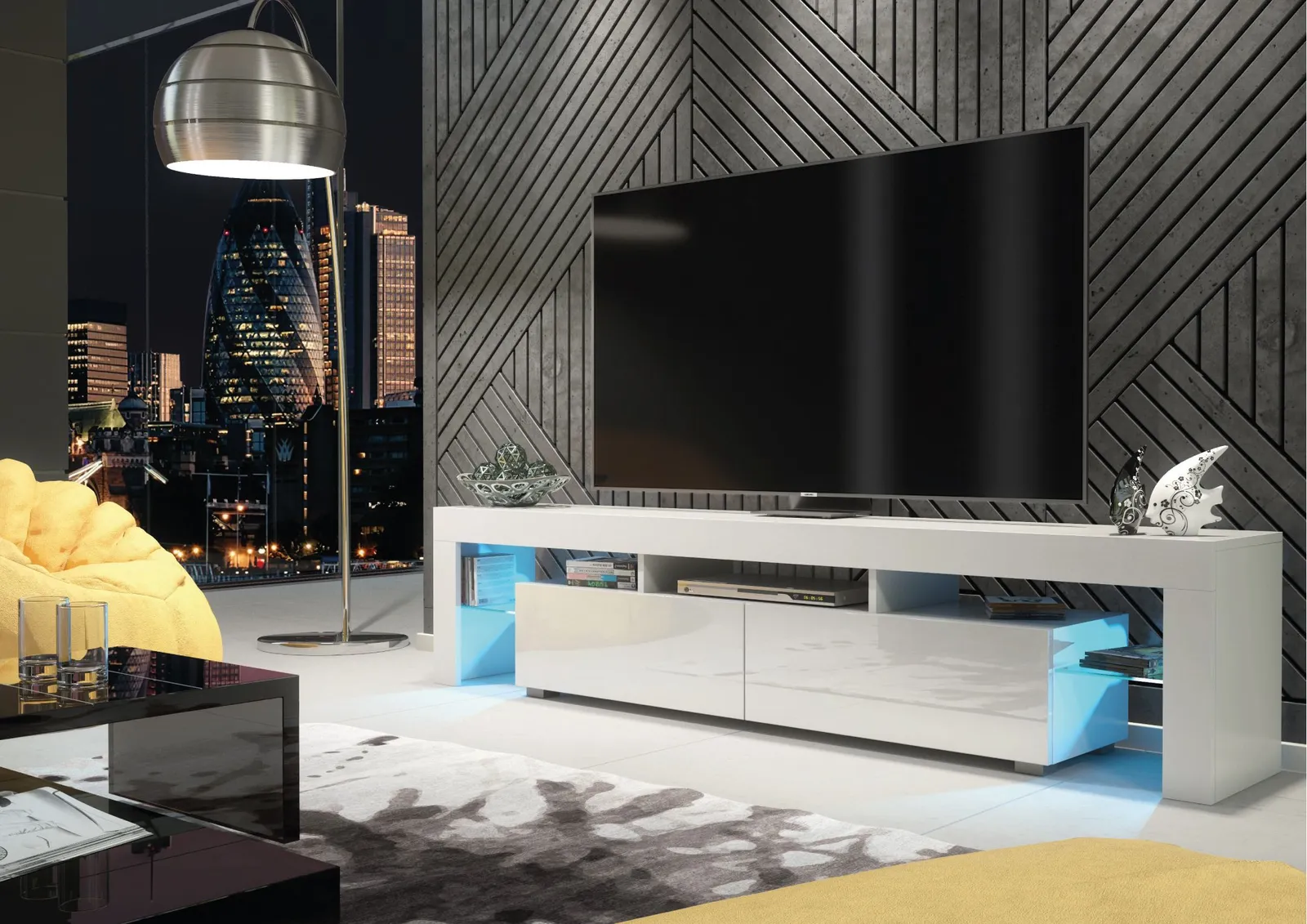 Creative Furniture TV Unit 200cm Sideboard Cabinet Cupboard TV Stand in White 3