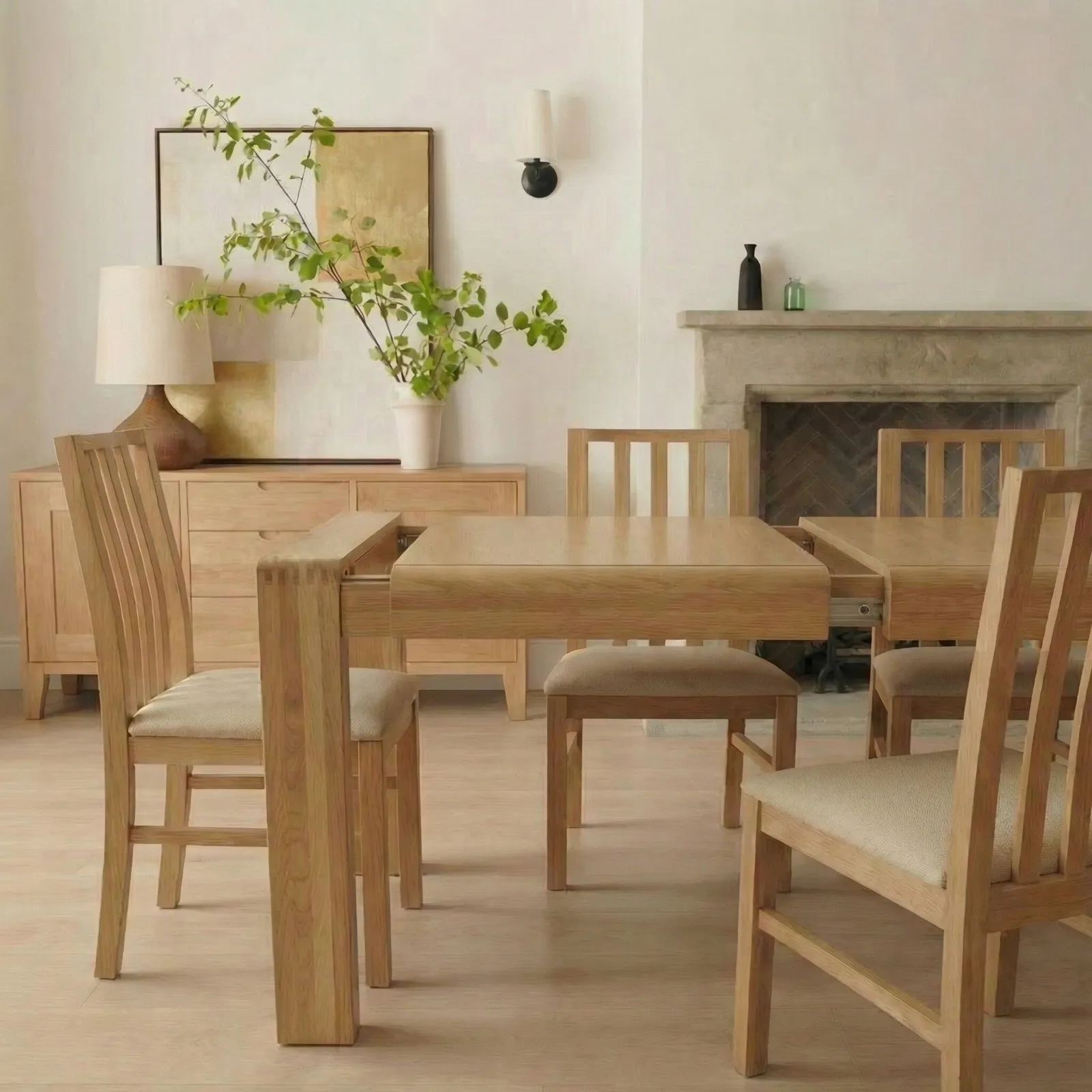 Ercol Bosco Small Extending Dining Table, Neutral Wood | W125cm | Barker & Stonehouse 3