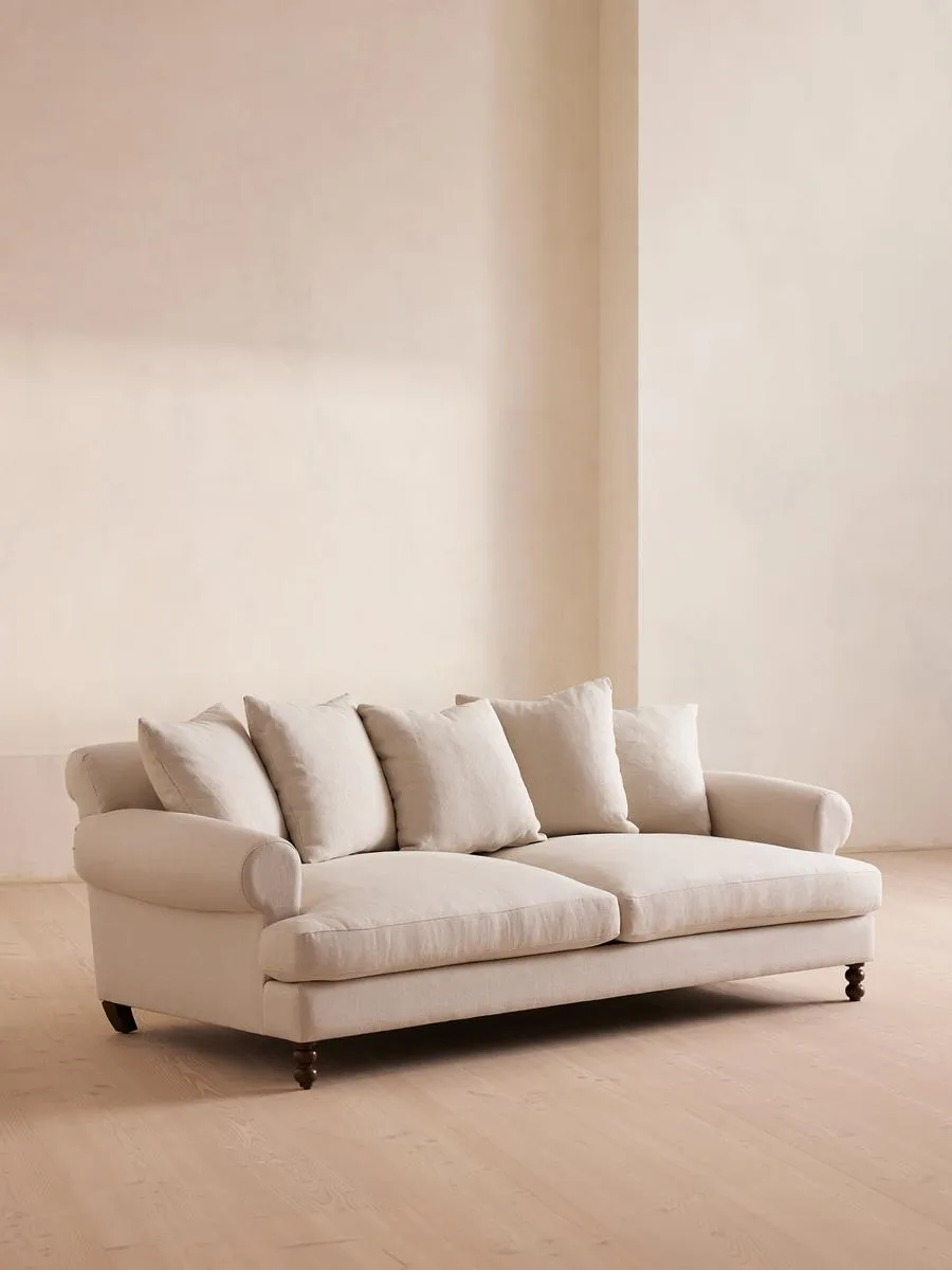 Audrey Three Seater Sofa, Linen, Bisque
