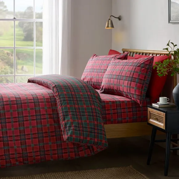 Catherine Lansfield Tartan Check Polycotton Duvet Cover & Pillowcase Set