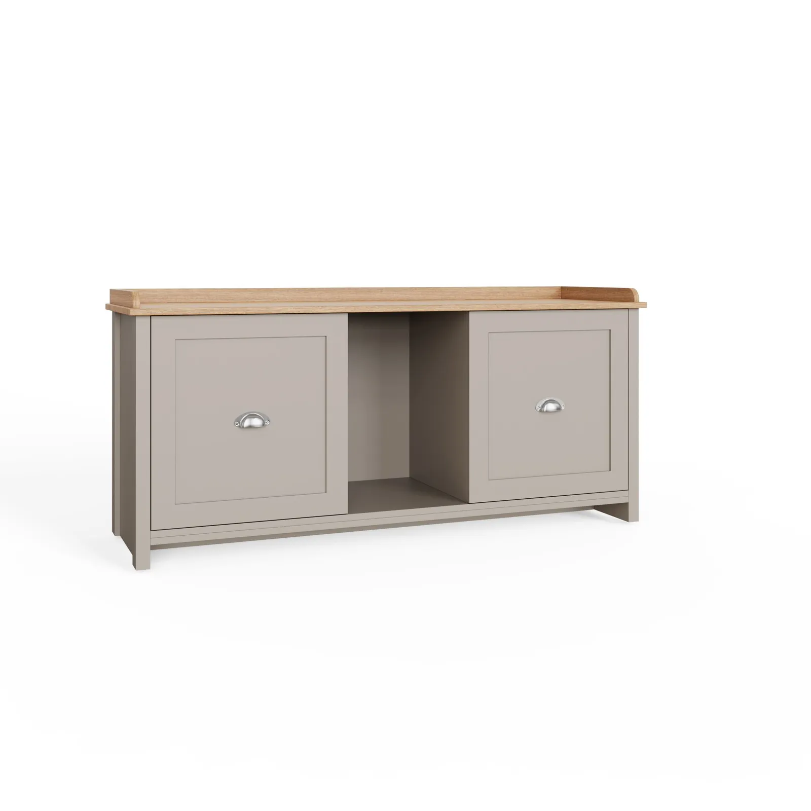 GFW Lancaster 2 Door Shoe Bench in Grey 3