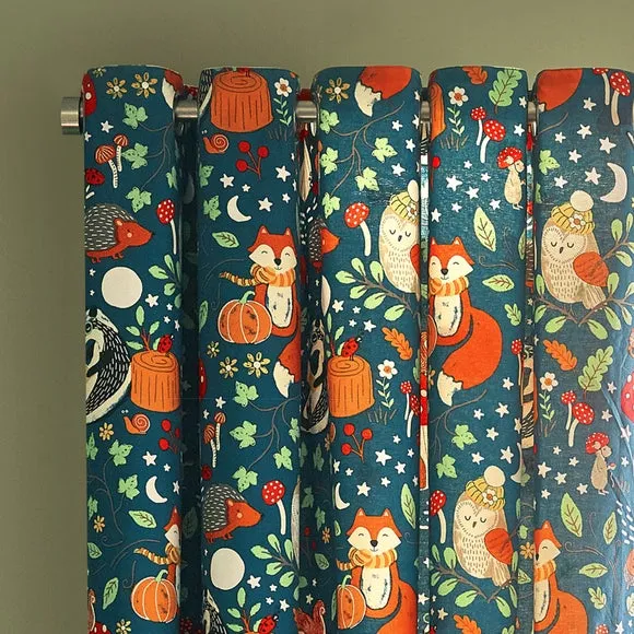 Catherine Lansfield Fox and Woodland Friends Eyelet Curtains