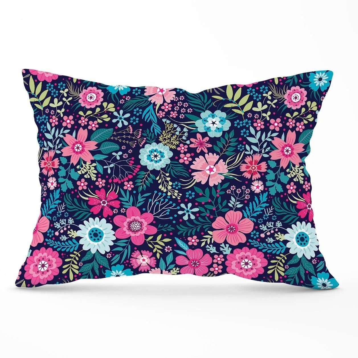 Warren Reed - Designer Cute Colourful Flower Pattern Cushions in Blue