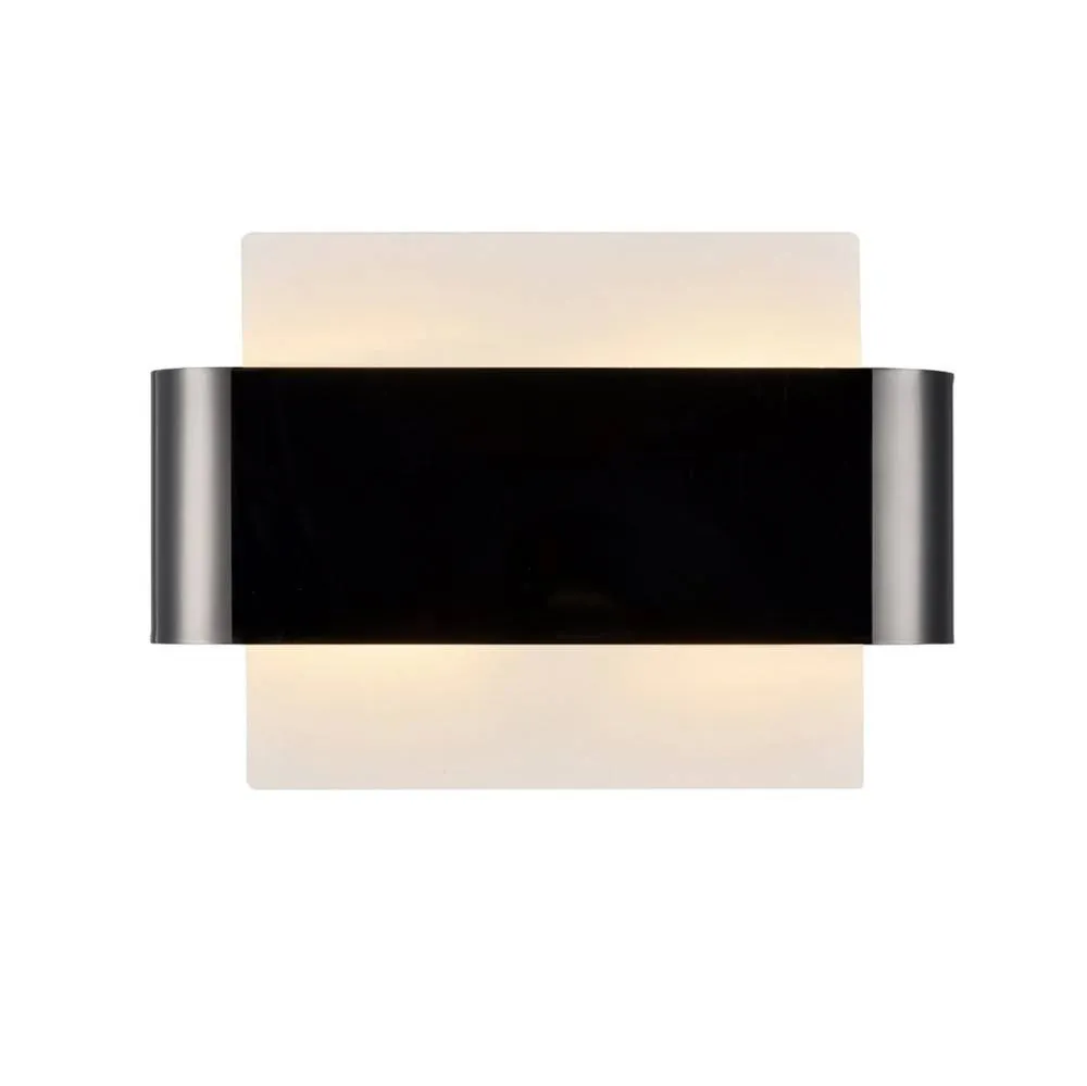 Netlighting Damo Flush Wall Light 2 Light G9 White Base Black Chrome Centre Band