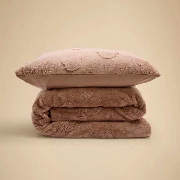 Carved Teddy Fleece Duvet Cover & Pillowcase Set 4