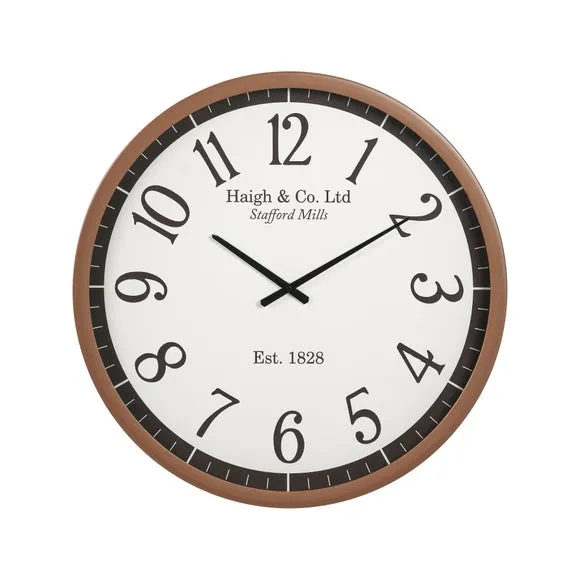 Dark Wood Effect Round Wall Clock 3