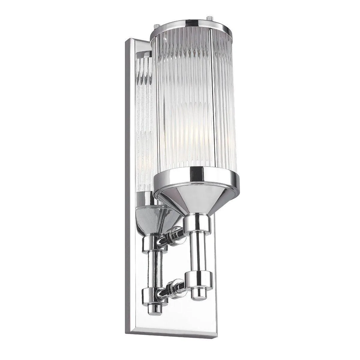 Netlighting Paulson 1 Light Indoor Wall Light Chrome IP44 G9 in Grey
