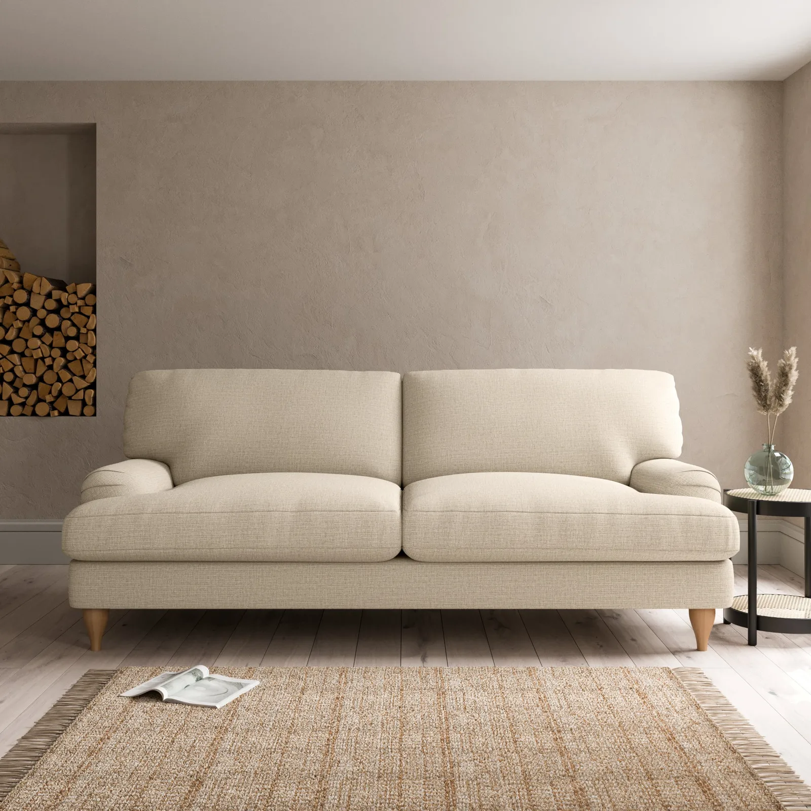 Darwin Textured Weave 4 Seater Sofa Yellow