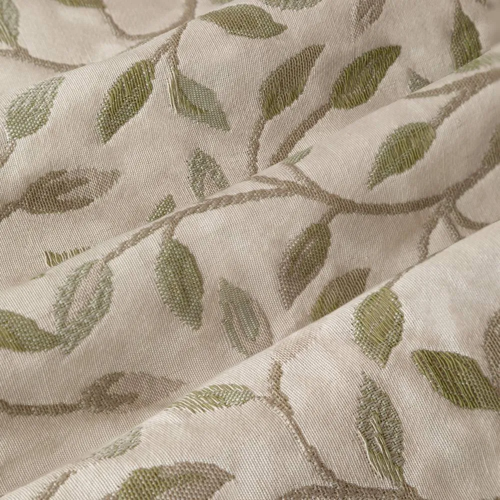Voyage Maison Cervino Jacquard Pencil Pleat Curtain Pair in Green 6