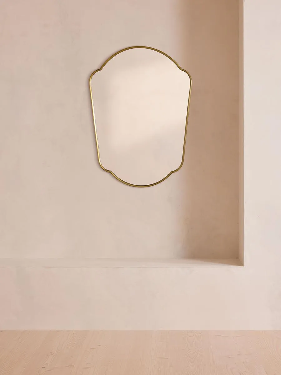 Betty Wall Mirror, Antique Brass, Medium