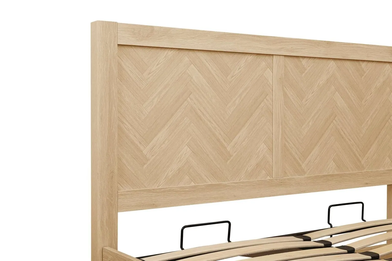 Birlea King Ottoman Bed Frame Oak Brown Wooden Herringford 5ft 150cm in Light Oak 6