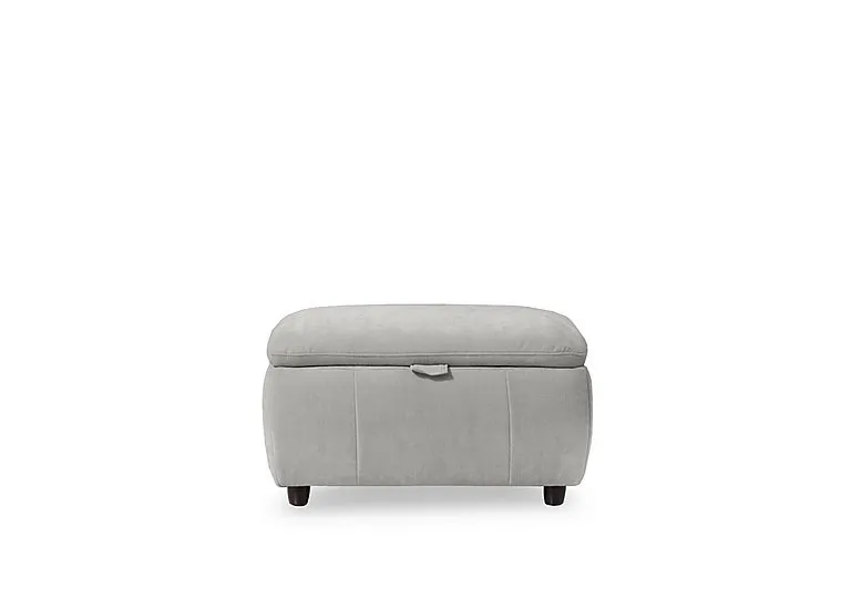 Inca Fabric Storage Footstool - Manhattan Stone