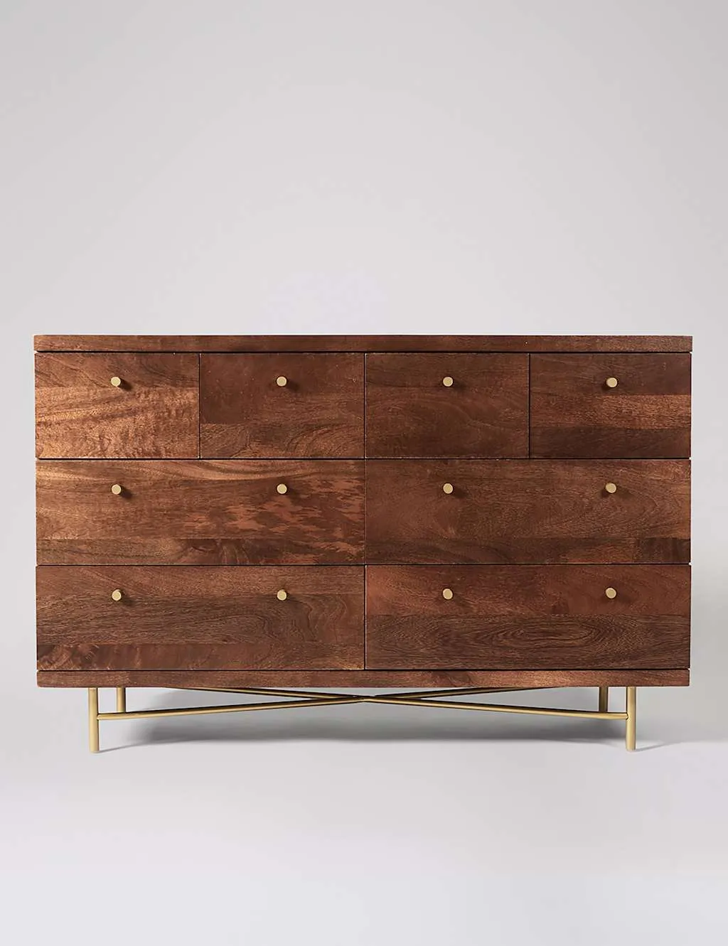 Swoon Halle Mango Wood 8 Drawer Chest Medium Brown