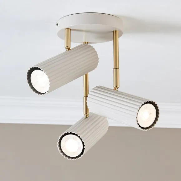Georgi Industrial Ribbed 3 Light Adjustable Semi Flush Spotlight 1
