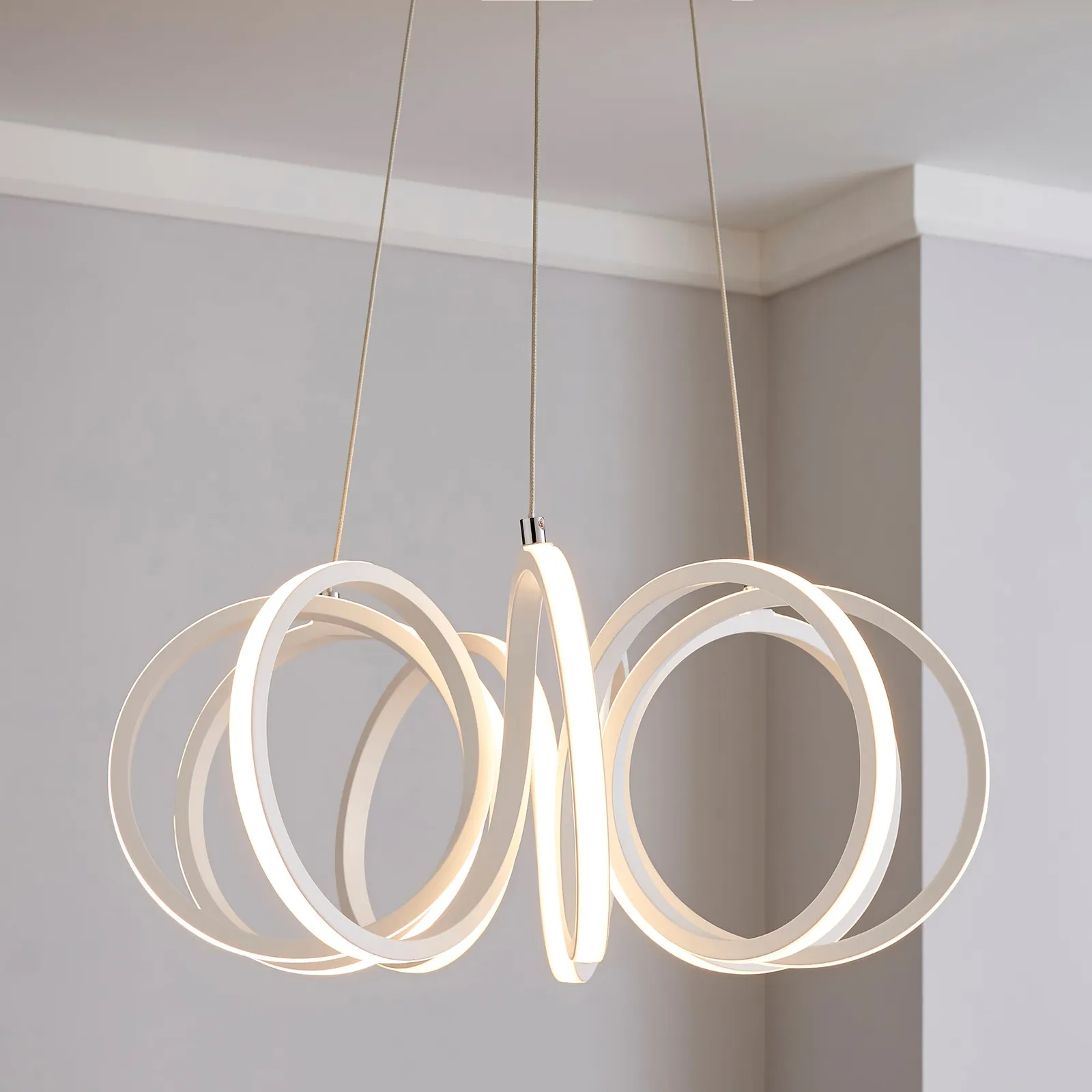 Harper Integrated LED Swirl White Ceiling Fitting White