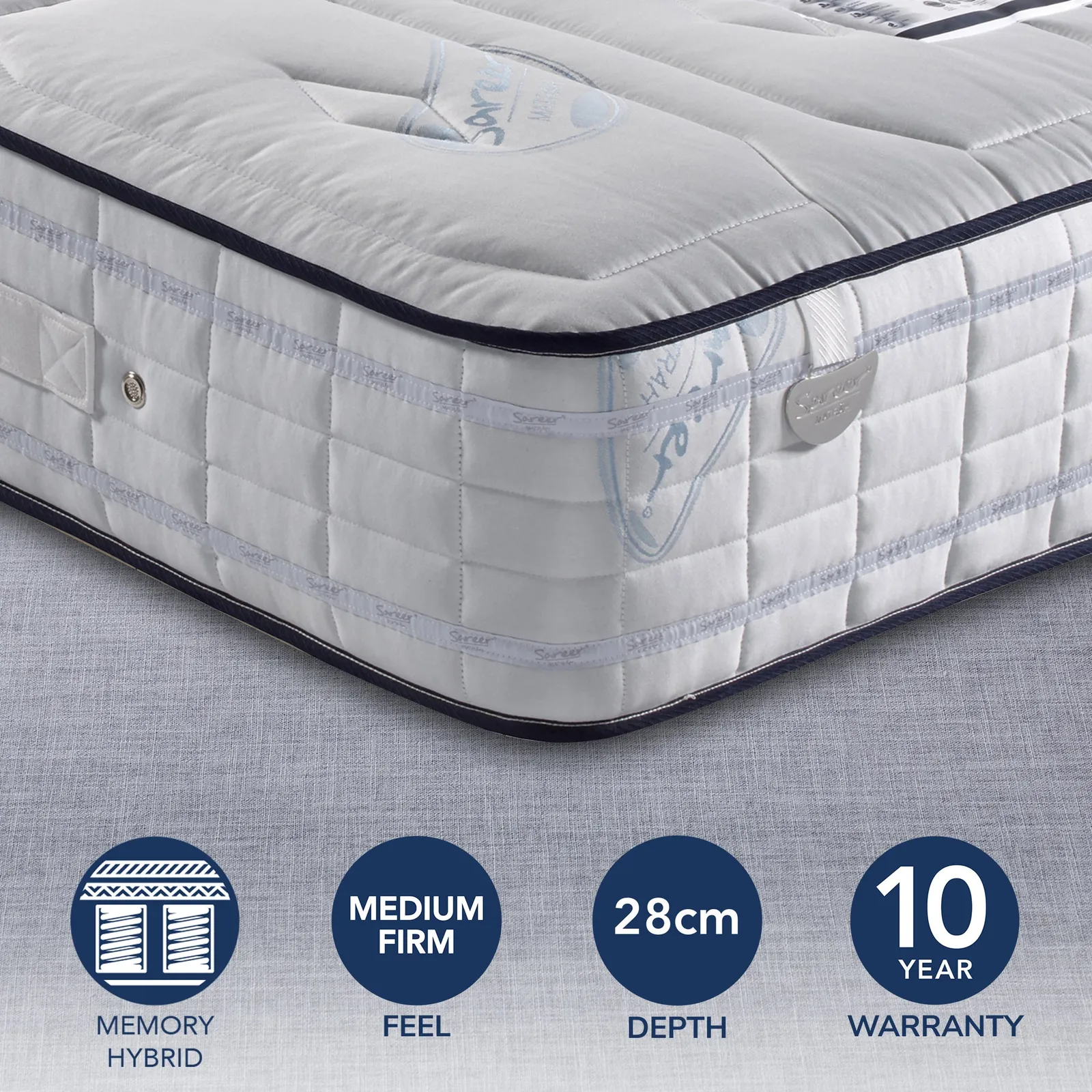 Sareer Medium Firm Pocketo 2000 Gel Mattress White