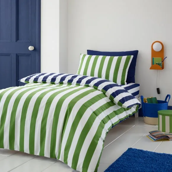 Bold Stripe Cotton Duvet Cover and Pillowcase Set 1
