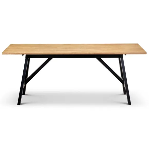 Hockley 6 Seater Rectangular Dining Table with 4 Chairs and Bench, Black 3