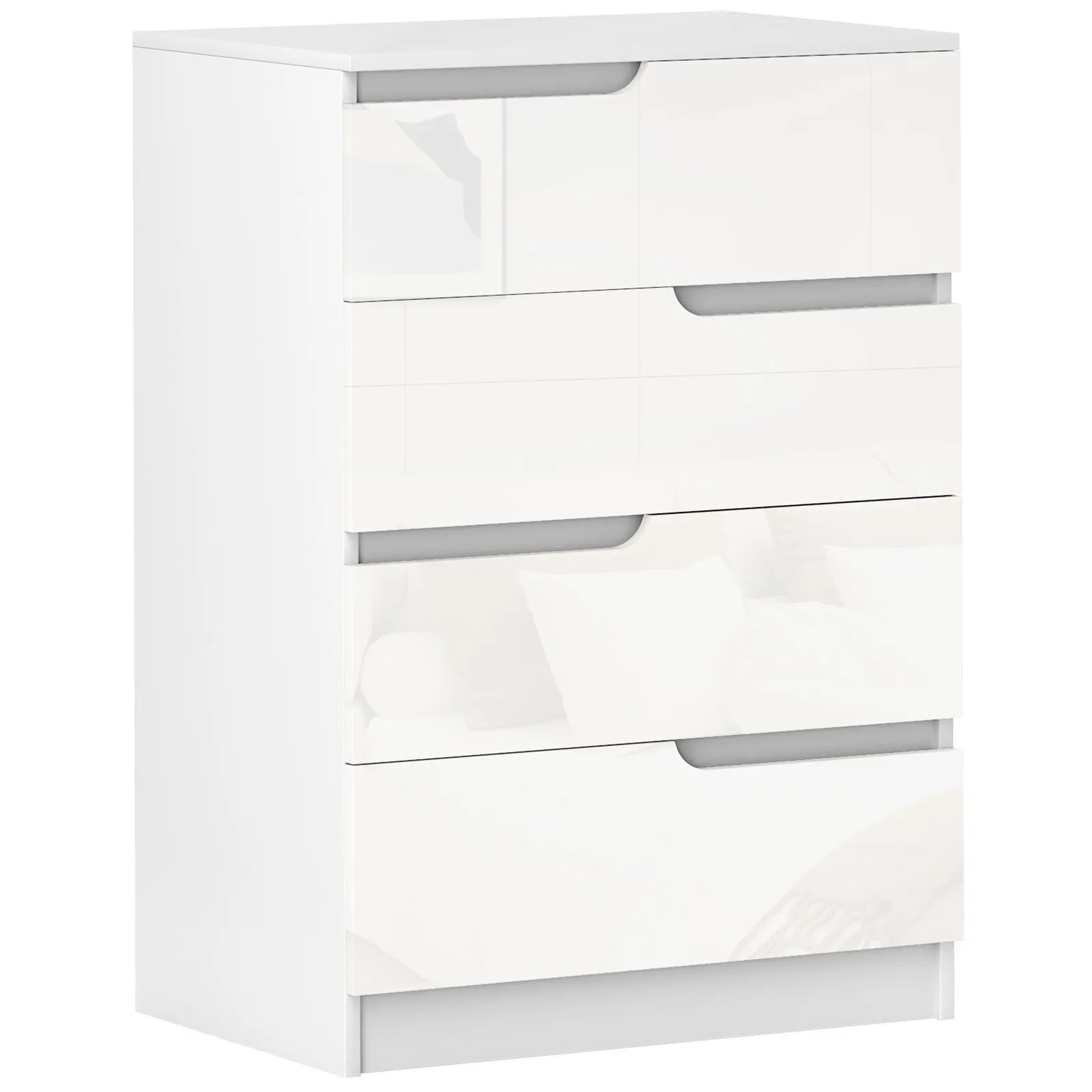 HOMCOM 4 Drawer Chest of Drawers for Bedroom, 60 x 40 x 85cm, White 2