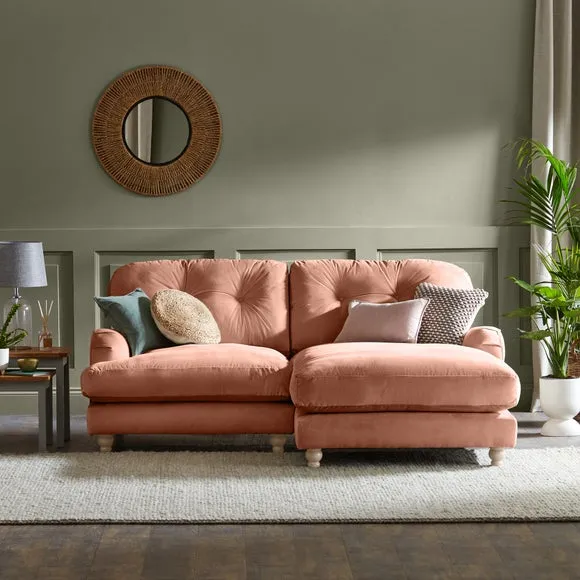 Martha Vintage Velvet Corner Chaise 1