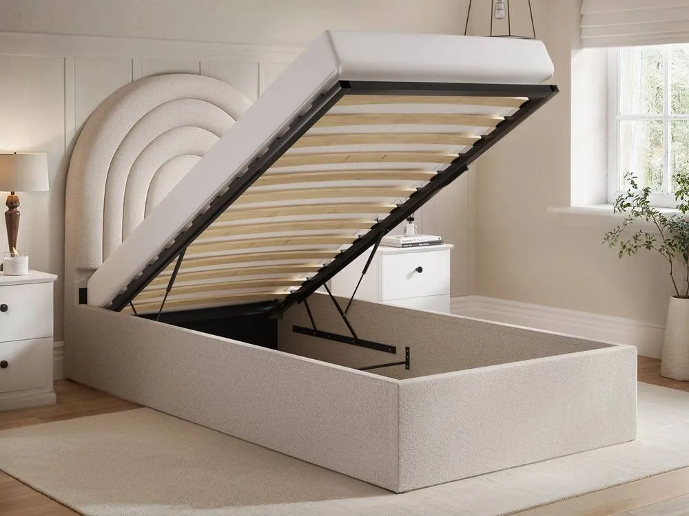 Flair Ava Single Ottoman Bed in Cream 3