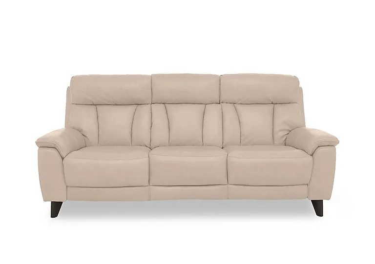 Dreamer 3 Seater Leather Sofa - BV Pebble