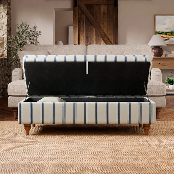 Long Folkstone Stripe Storage Footstool 2