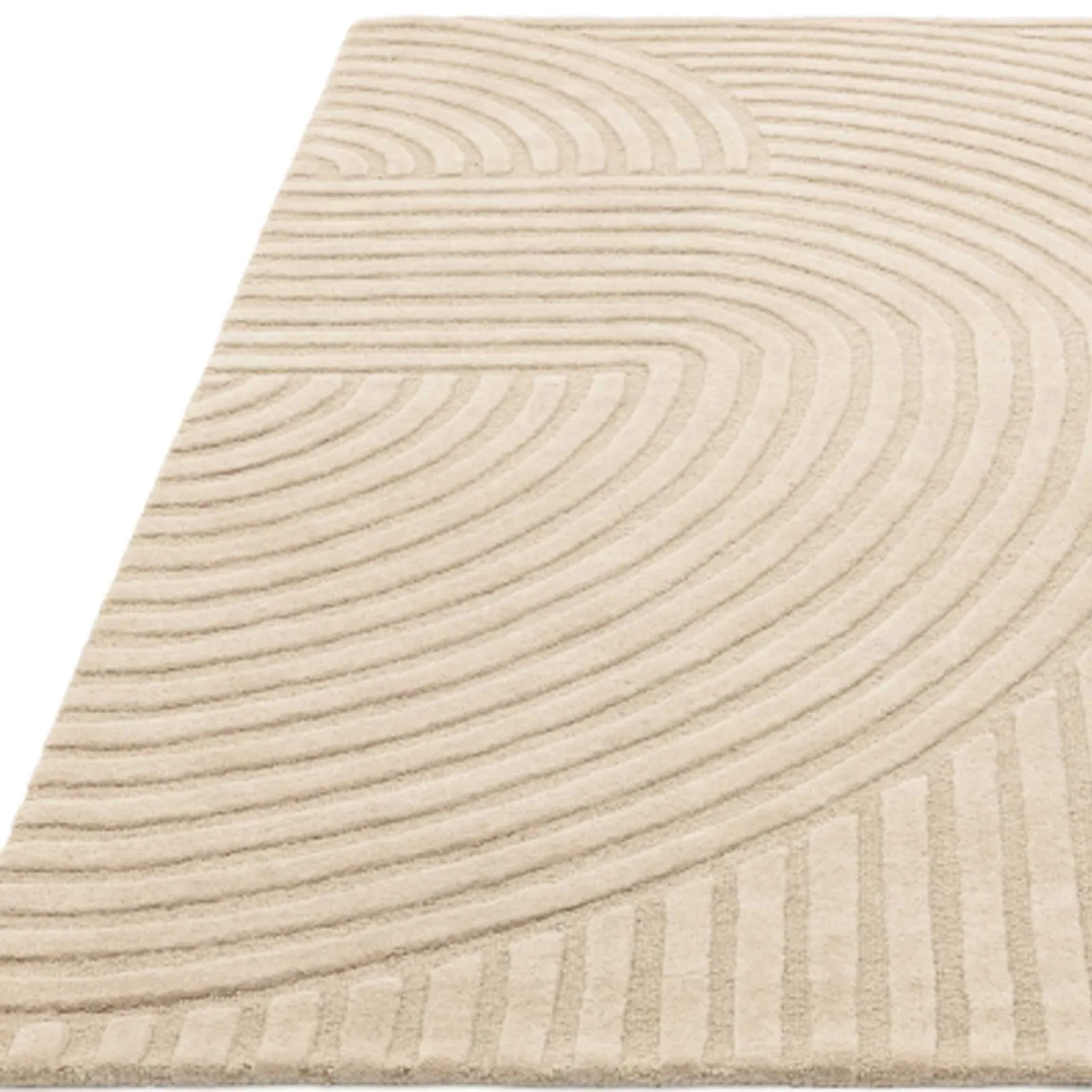 Curvone Sand 120X170Cm Rug, Square, Neutral Wool | W120cm | Barker & Stonehouse 3