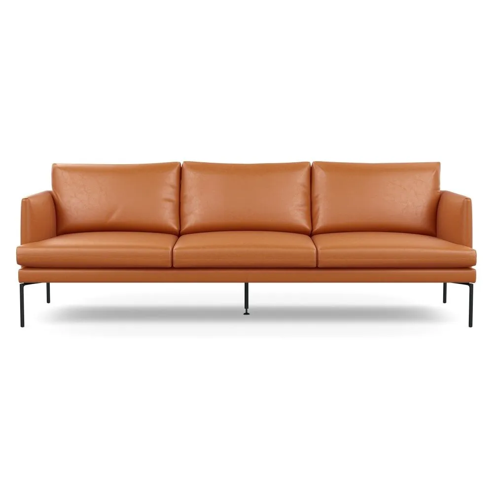 Heal's Matera 4 Seater Sofa Daino Leather Treacle Black Feet 1